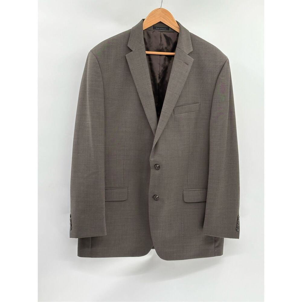 Chaps Ralph Lauren Blazer Sport Coat Men Size 46L Brown Wool Blend